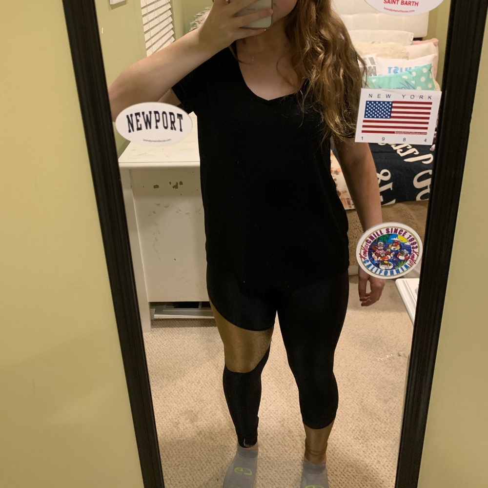 Gold and black leggings